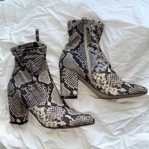 Steve Madden snake print booties